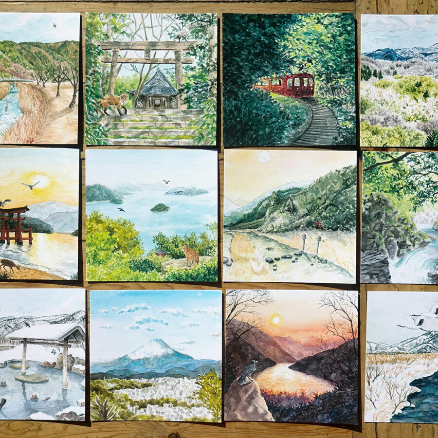Cartes postales "Esquisses de Voyage" à l'unité